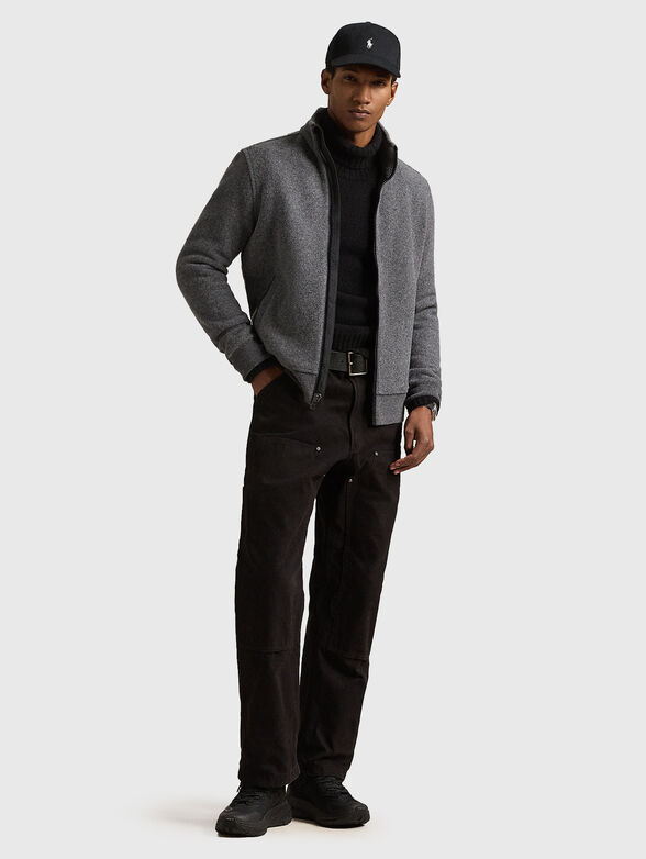 Gray zip up vest - 2