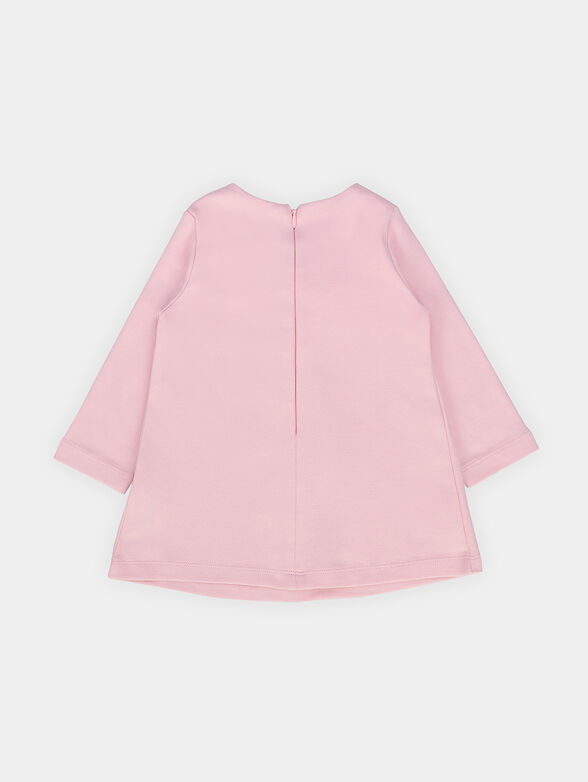 Pink dress with accent ribbon - 2