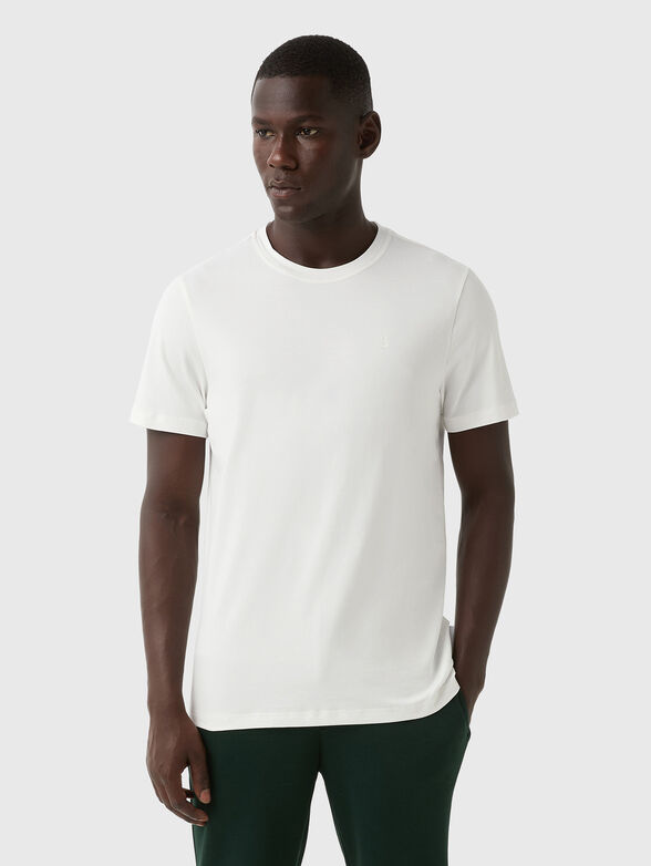 ROC T-shirt with oval neckline in beige - 1