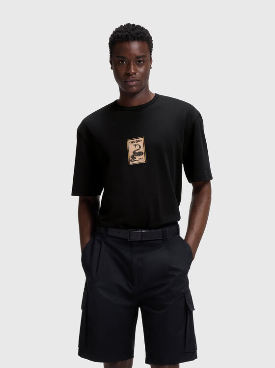 Cotton T-shirt with embroidery  - 1