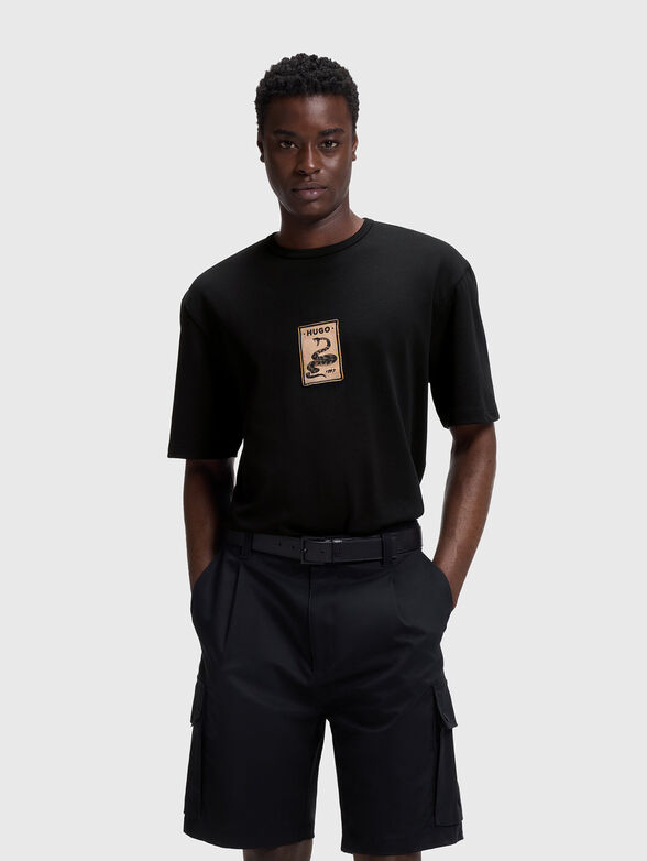 Cotton T-shirt with embroidery  - 1