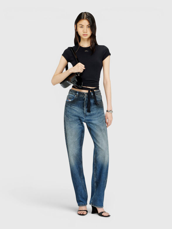 Ribbed T-shirt with wrap around laces - 2