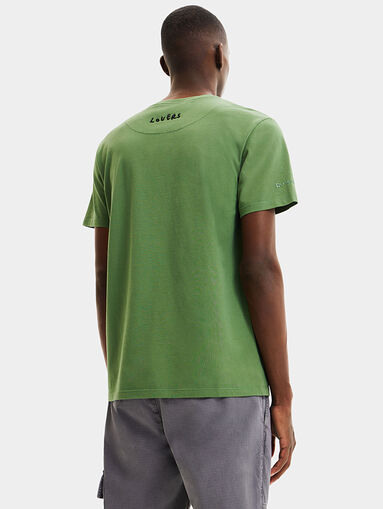 Green T-shirt with print - 3