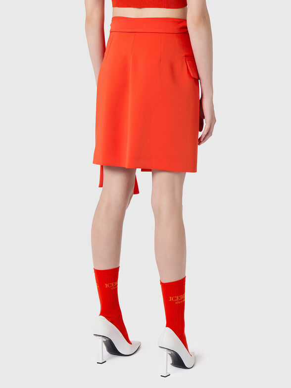 Skirt in coral colour with belt - 2