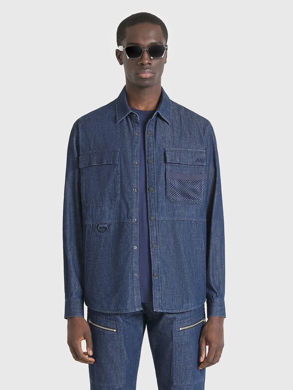 Long sleeve denim shirt with logo - 1