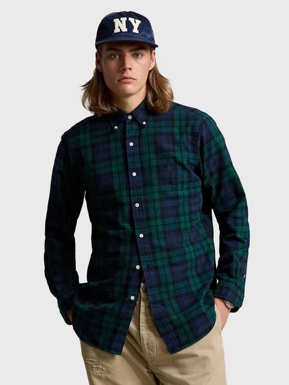 Check shirt with logo - 1