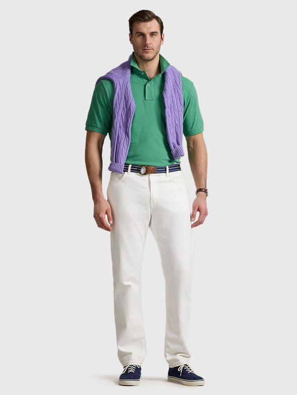 Cotton polo shirt with logo embroidery - 2