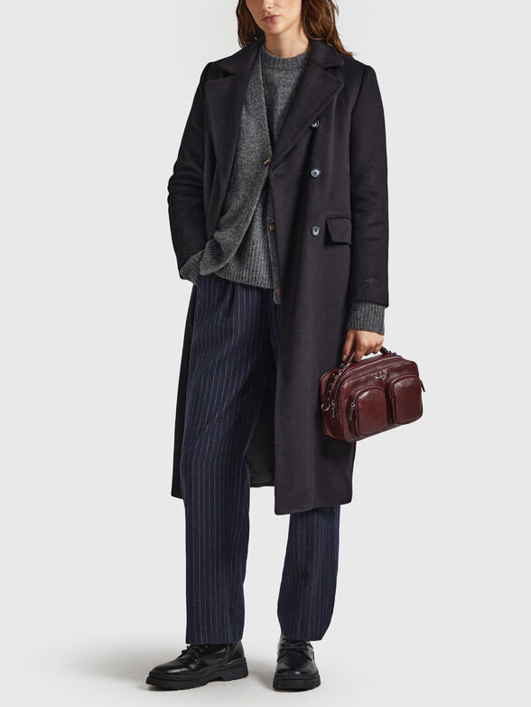 MADISON black wool blend coat  - 2