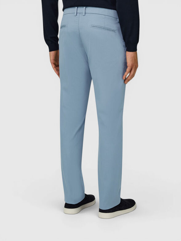 Blue cotton-blend trousers - 2