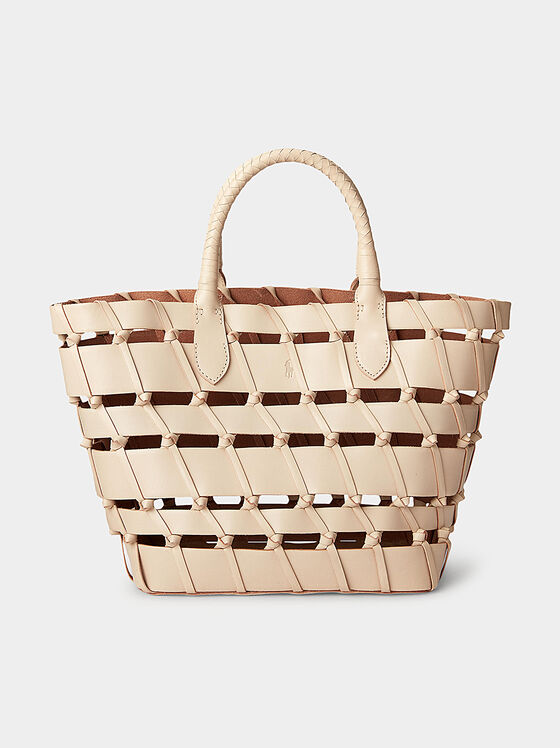 Кожена чанта с плетени мотиви - 1