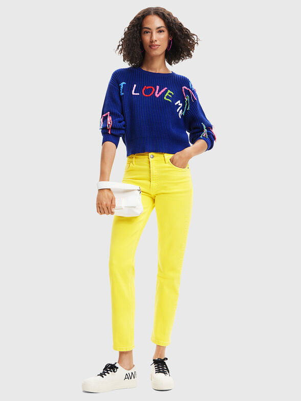 Blue straight jeans - 4