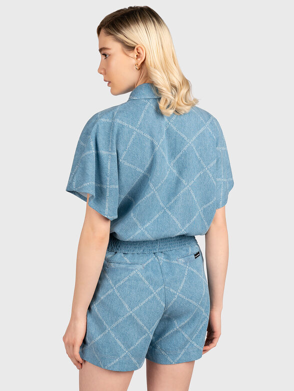 Denim shirt with short sleeve - 3