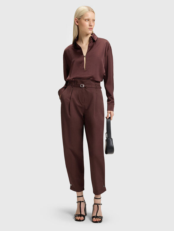 High waisted straight leg trousers - 4