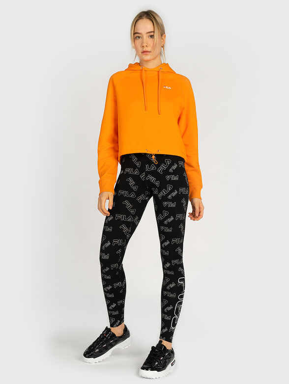 Cropped hoodie in orange color - 4