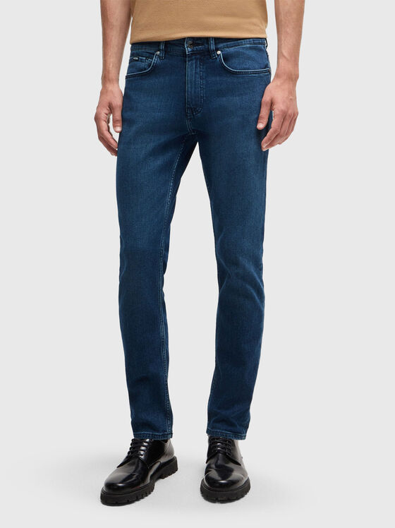 Слим дънки с лого детайл - 1