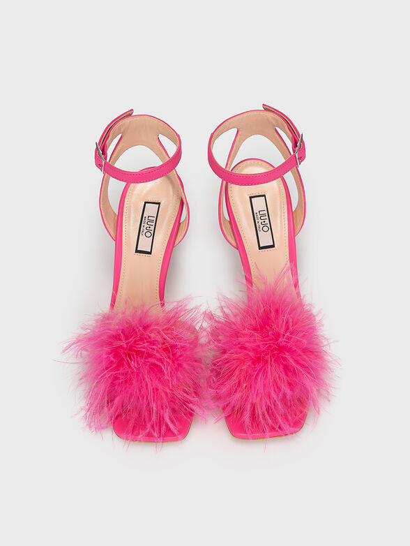 CAMELIA 08 black leather sandals heel - 6