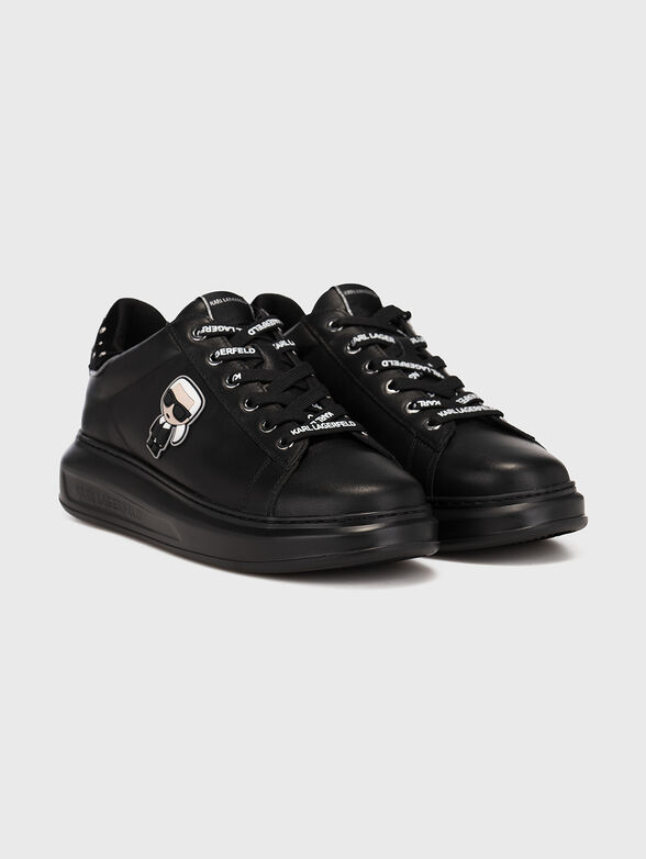 KAPRI black sports shoes with applied rhinestones - 2