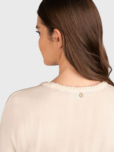 ODETTE silk dress with belt - 4