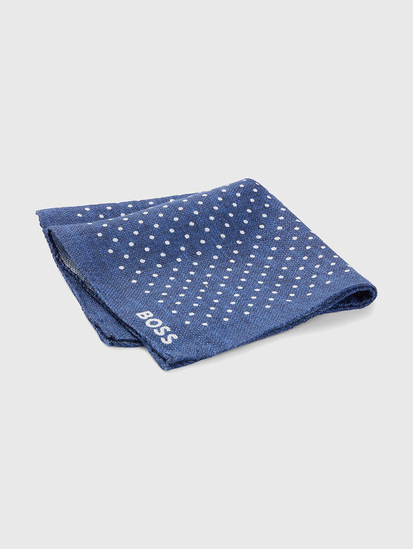 Beige linen blend jacket handkerchief - 4