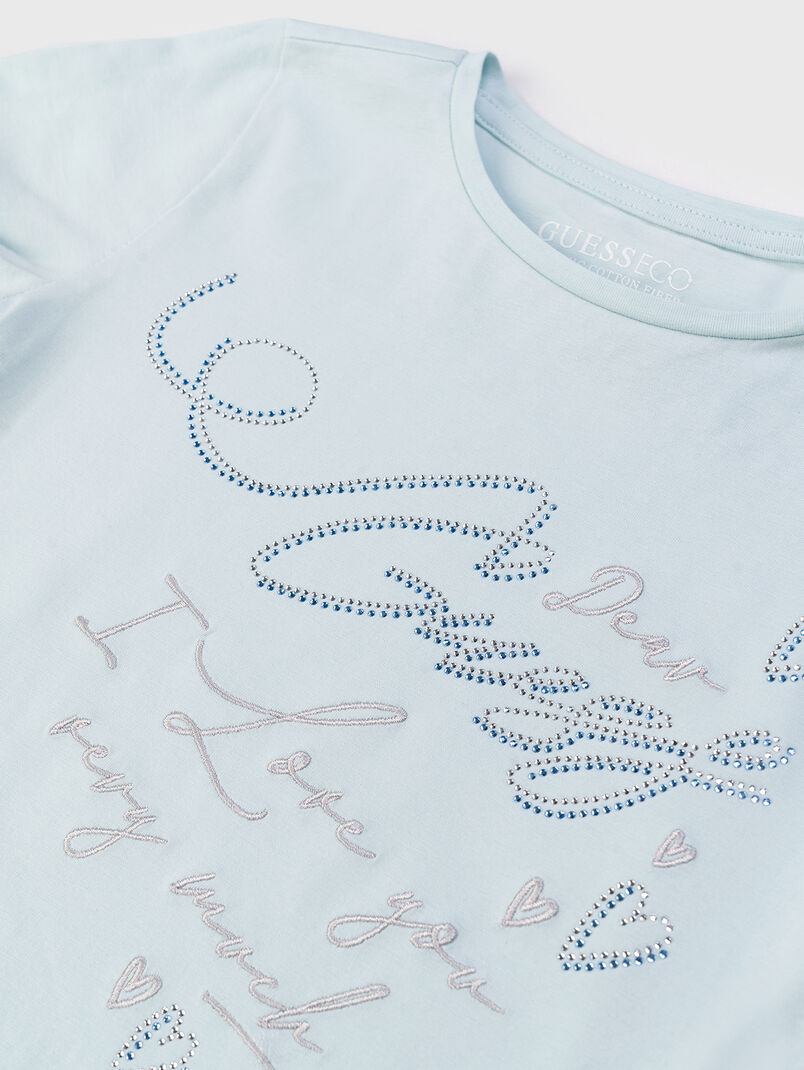 T-shirt with logo in light blue - 3