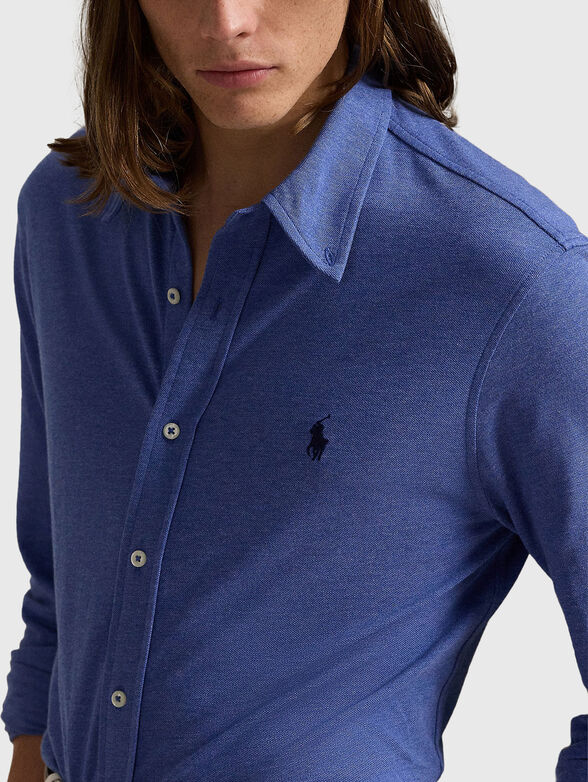 Cotton shirt with embroidered logo - 4