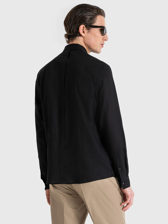Black shirt in linen blend - 2