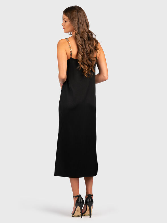 Black dress with accent straps - 2