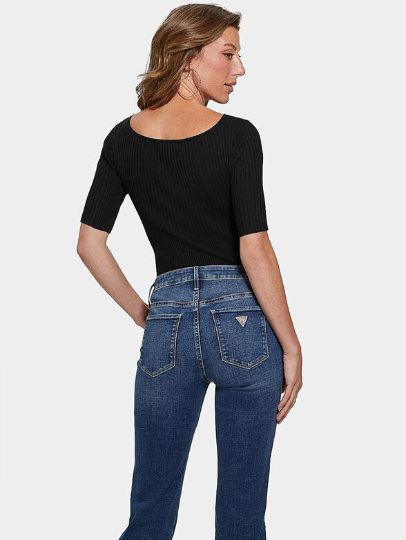 AYSHA black blouse with cut-out detail - 3