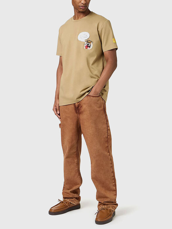 T-shirt with oval neckline and logo - 2