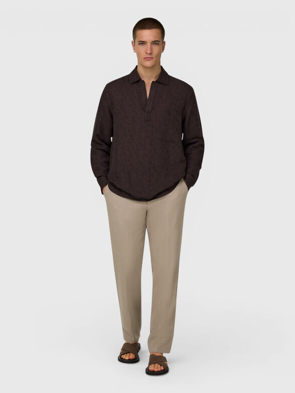 Straight-leg linen trousers - 4