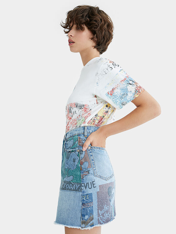 Denim skirt with print - 6