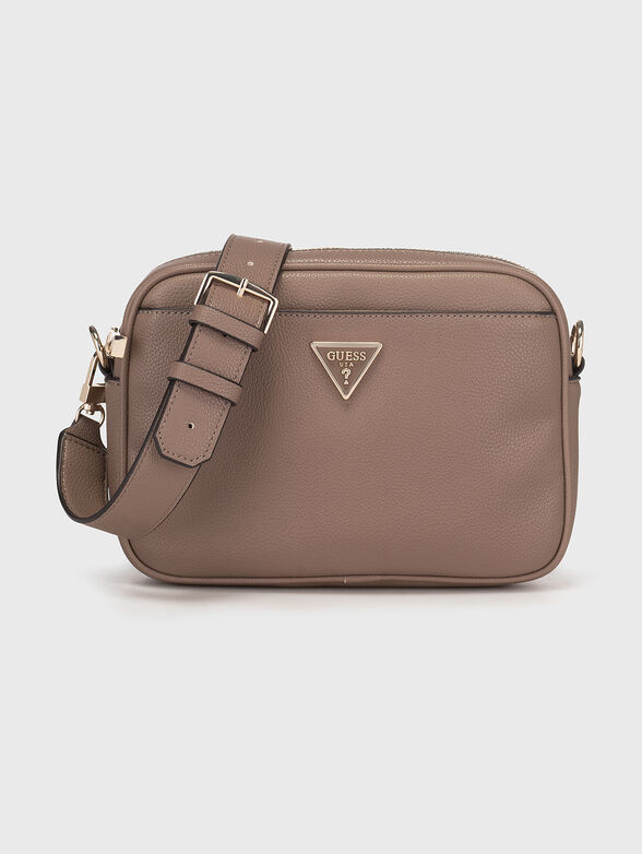 Crossbody bag with logo in beige colour - 1