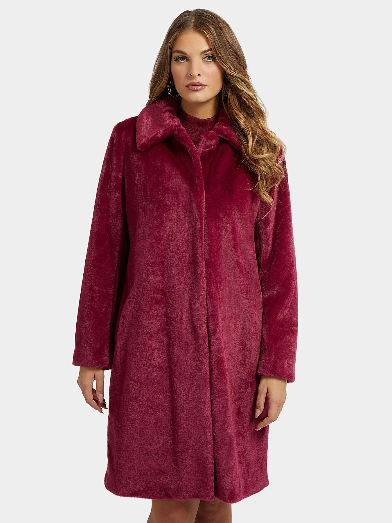 Guess faux fur coats clearance