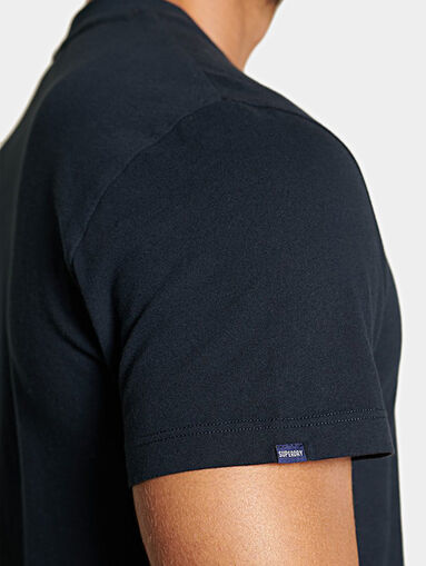 Black cotton T-shirt with logo - 4