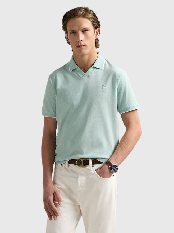 Поло-шърт с къс ръкав от жакард - 1