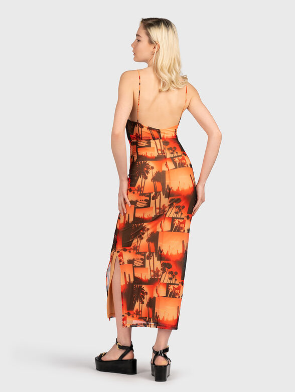 Midi dress with colorful print - 2
