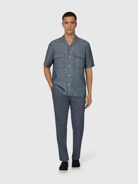 Linen and cotton blend trousers - 4