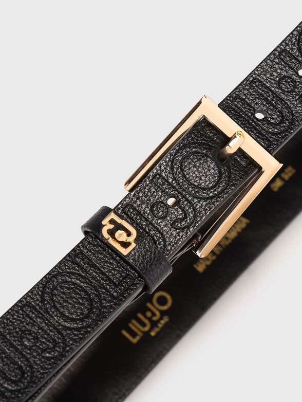 Beige belt with embossed logo - 4