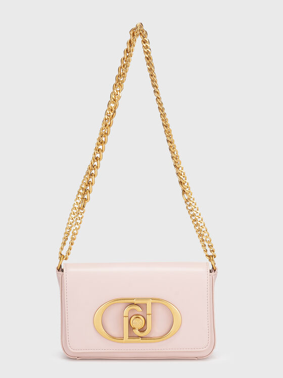 Розова чанта с контрастен лого акцент - 1