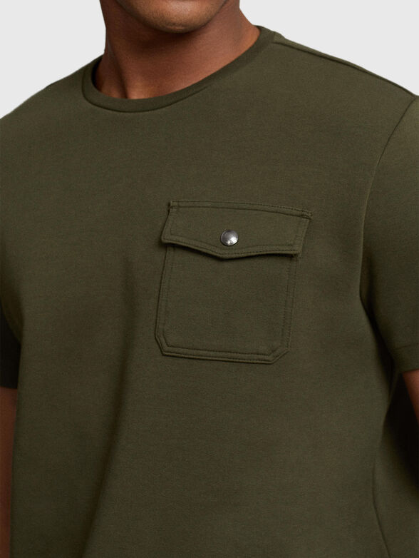 Cotton blend T-shirt with pocket - 4