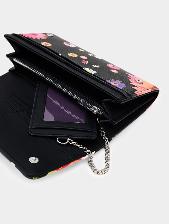 Black wallet with floral print - 4