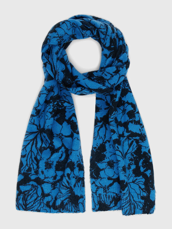 Knitted scarf with floral design - 0