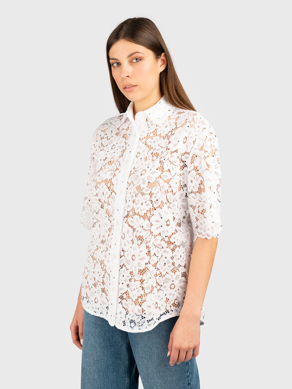 Lace shirt with short sleeves - 1