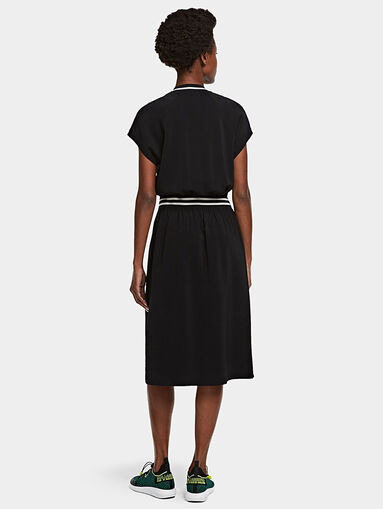 Black sports dress with buttons and logo details - 4