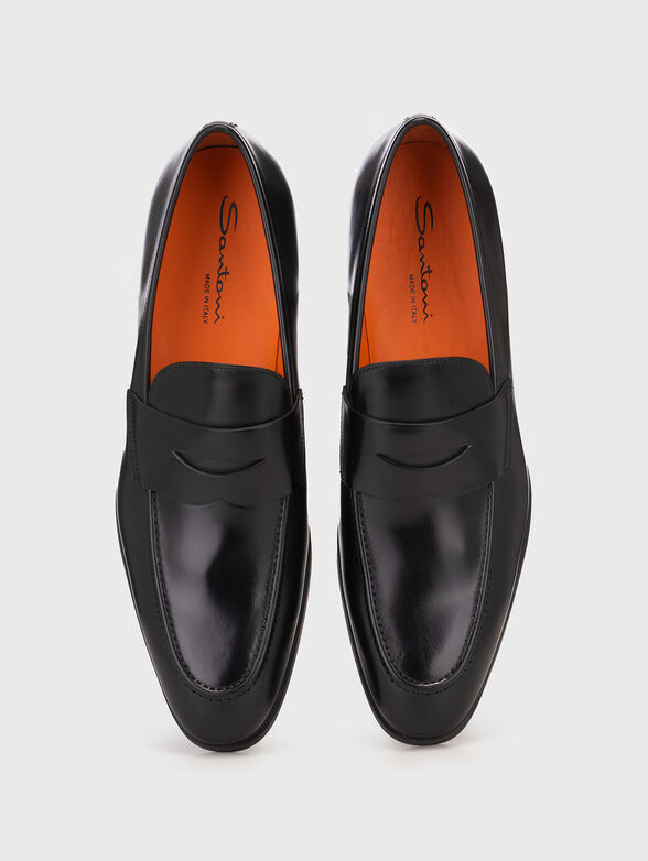 Black calf leather loafers - 6