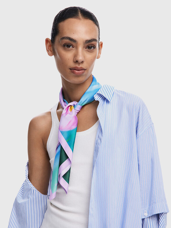 Scarf with watercolour print - 2