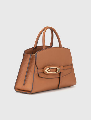 Leather bag with accent buckle - 4