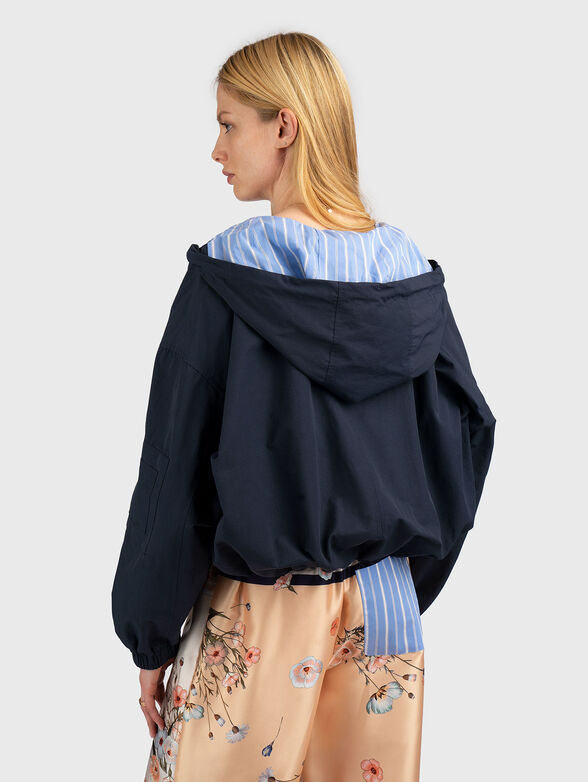 Cotton blend jacket with hood and zip - 3
