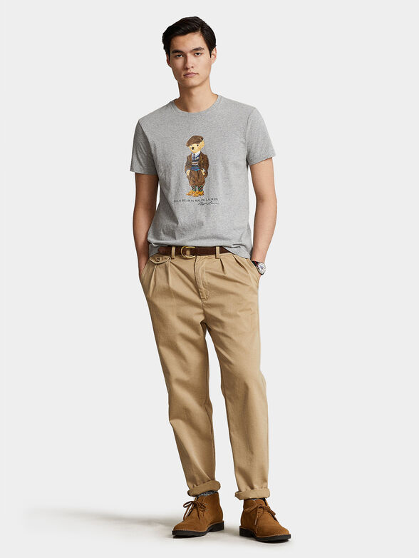 Grey T-shirt with Polo Bear print - 4