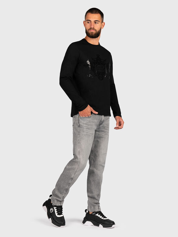 Long sleeve T-shirt in black  - 2